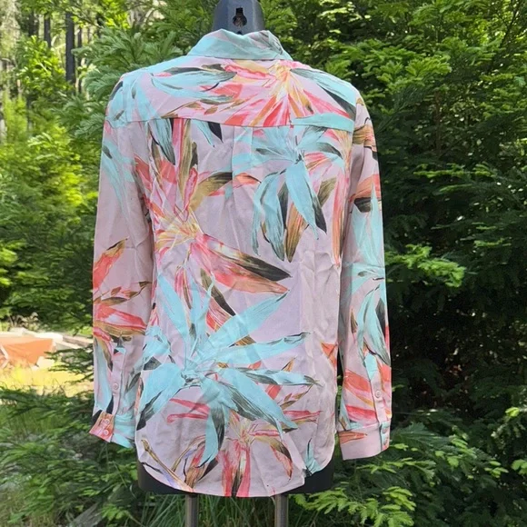 NWT Pure Collection Silk floral Long Sleeve Button Down Shirt - Picture 5 of 16